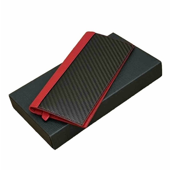 hide k 1896 RFID Leather Long Red Wallet - Picture 1 of 12